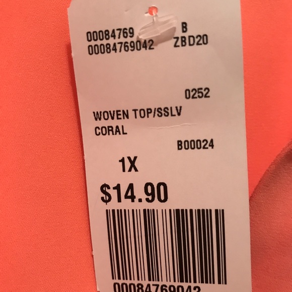 NWT Forever XXI Plus Coral Top - Picture 3 of 4